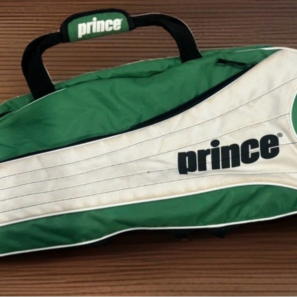 Prince Tour Tennis Racquet Shoulder Bagate Green and White Men's Bag